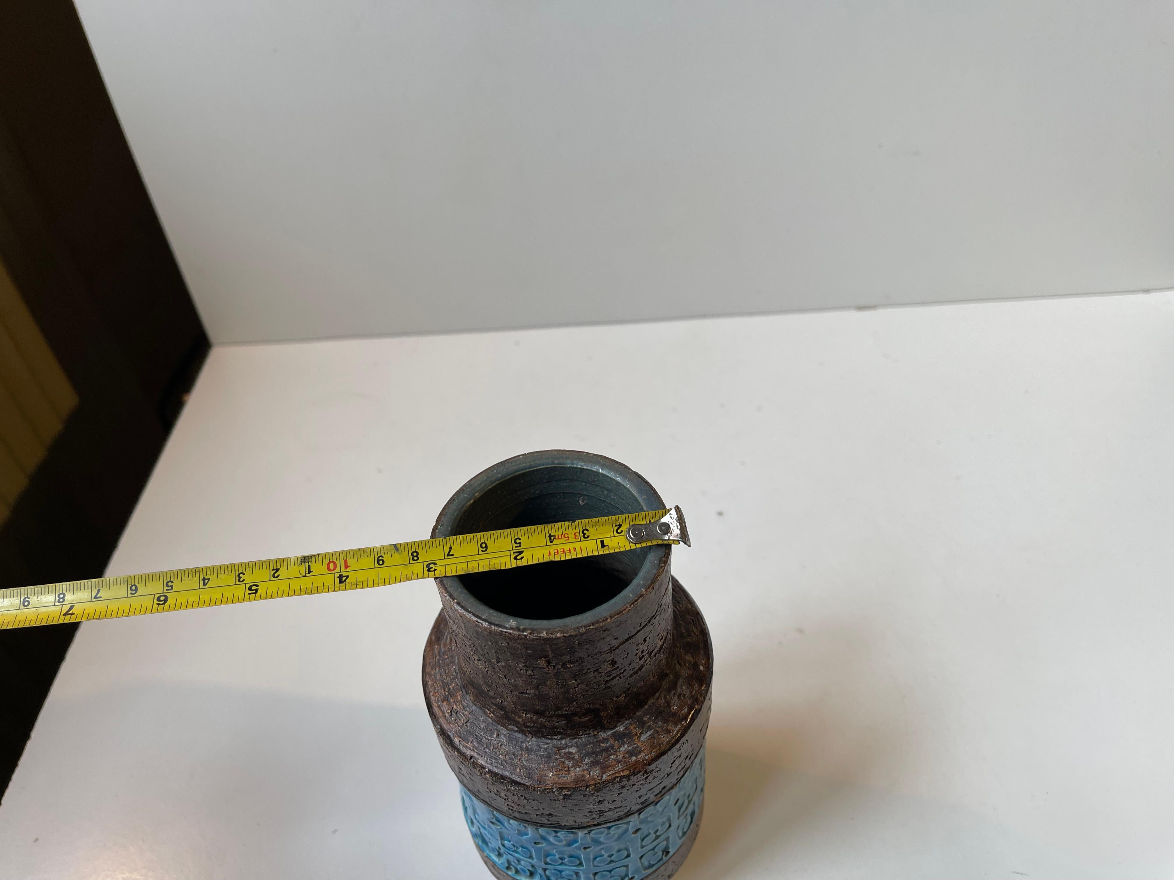 Italian Stoneware Vase Rimini Blue by Aldo Londi for Bitossi, 1960s For Sale 2