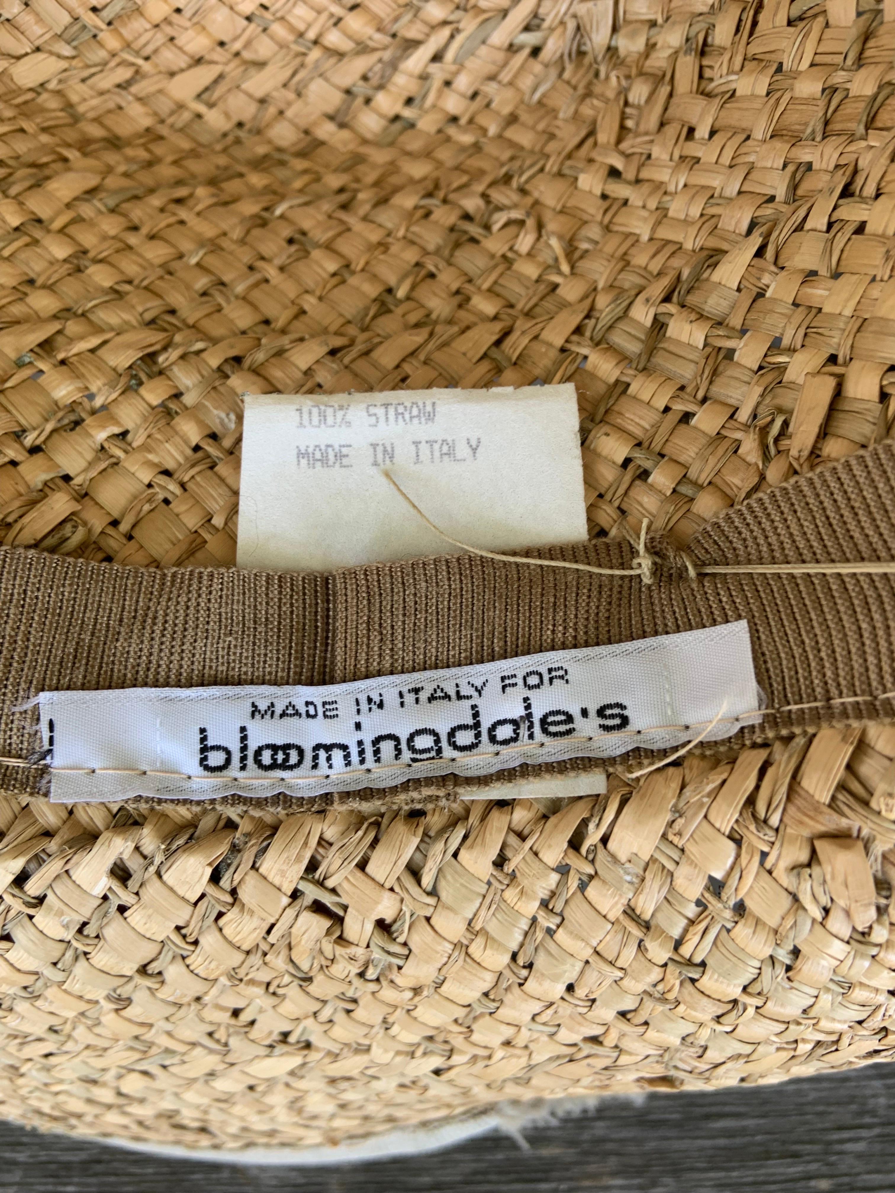 Italian Straw Hat with Silk Vegetables Retailed by Bloomingdale's For Sale 5