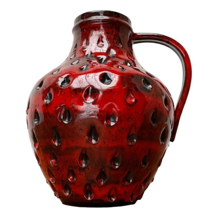 Vase italien en poterie de fraise de Fratelli Fanciullacci pour Bitossi, années 1960