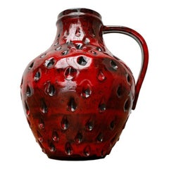 Italian Strawberry Pottery Vase by Fratelli Fanciullacci for Bitossi, 1960s