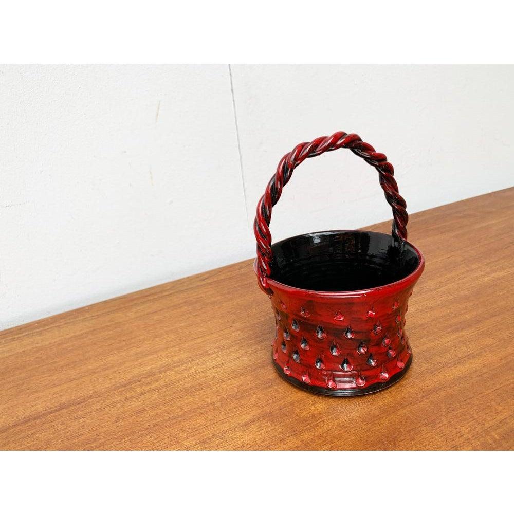 Vaso in ceramica fragola italiana di Fratelli Fantullacci per Bitossi, anni '60 in vendita 4