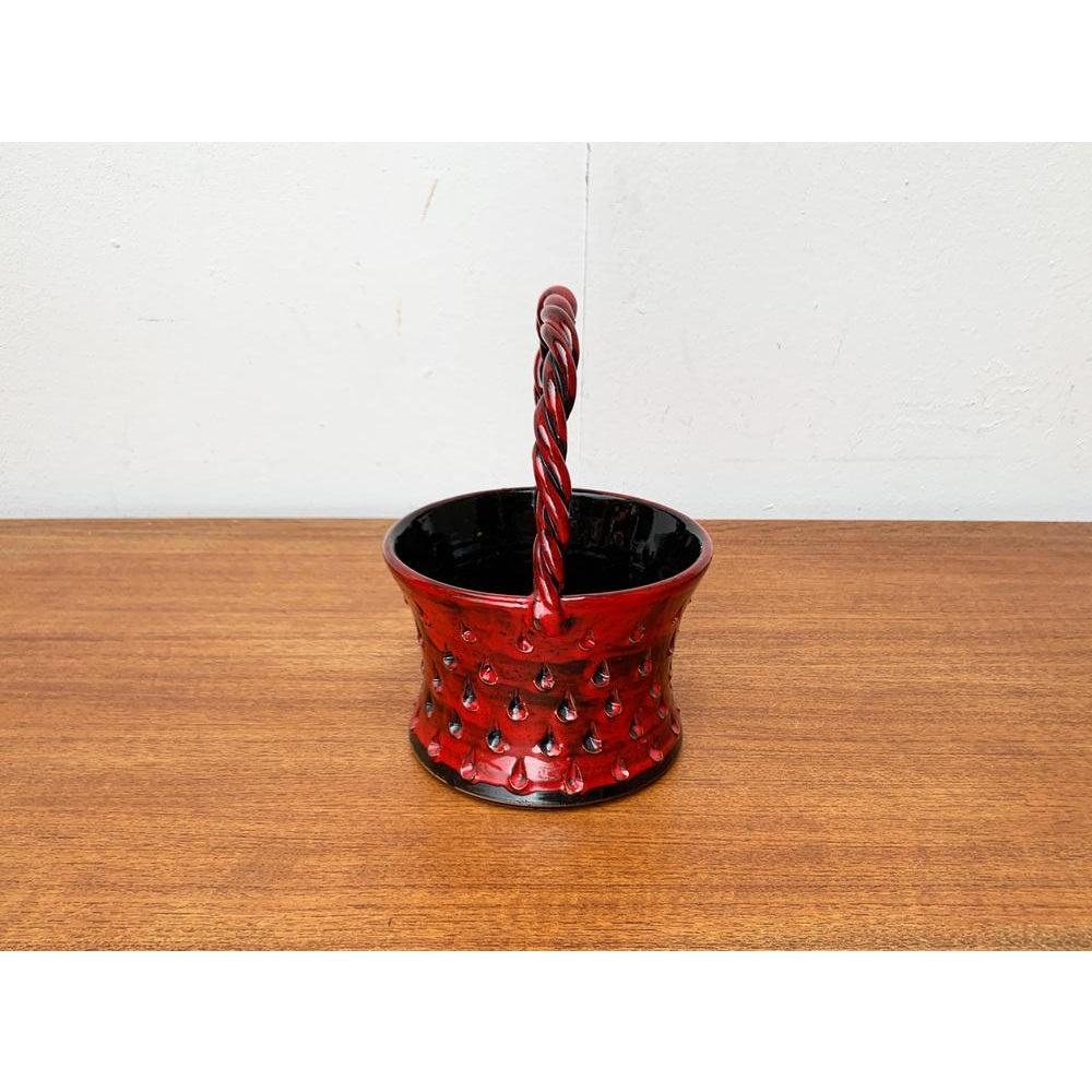 XX secolo Vaso in ceramica fragola italiana di Fratelli Fantullacci per Bitossi, anni '60 in vendita