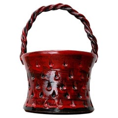Italienische Erdbeer-Keramikvase von Fratelli Fantullacci für Bitossi, 1960er Jahre