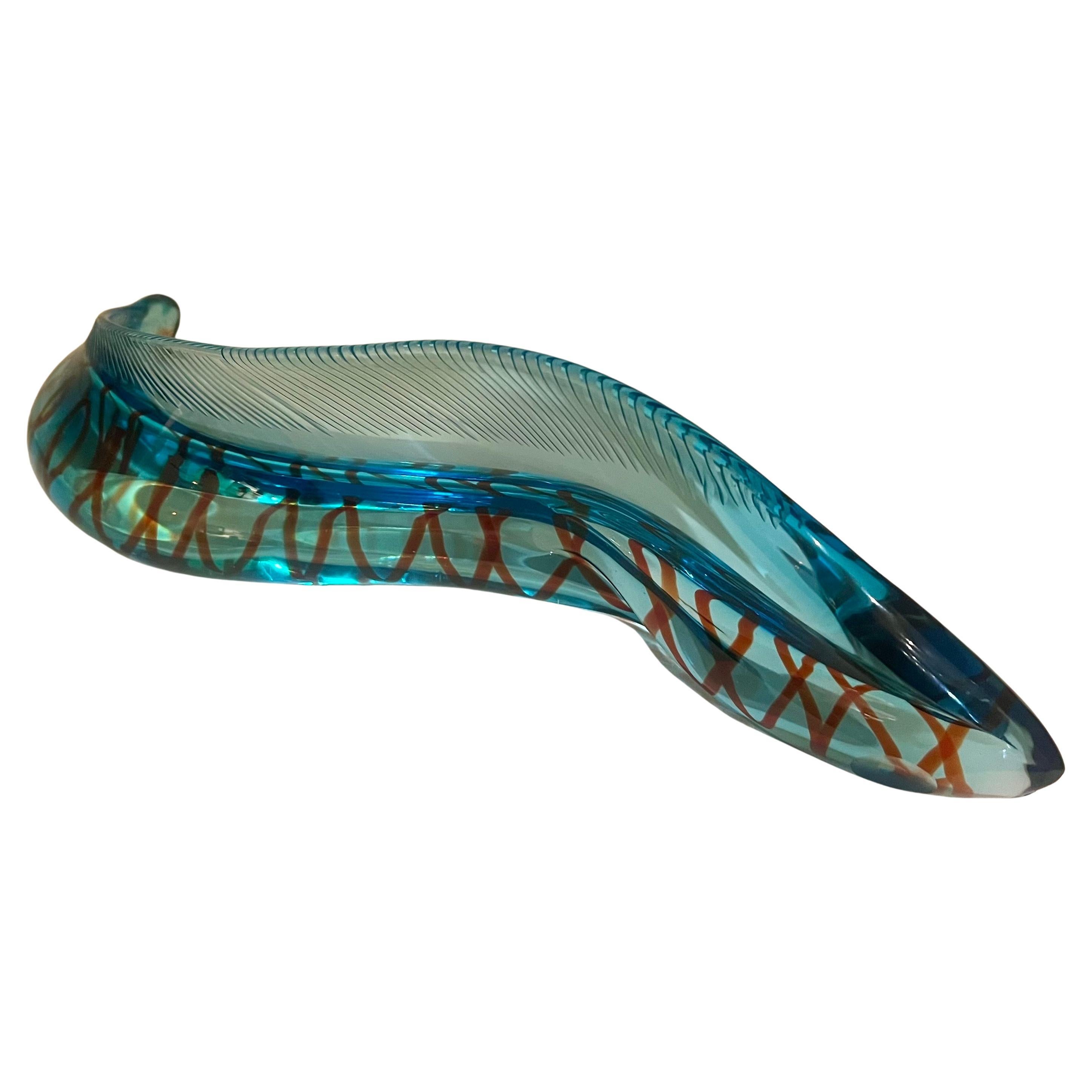 Mid-Century Modern Italian striking Murano Anguilla Fish Glass Sculpture