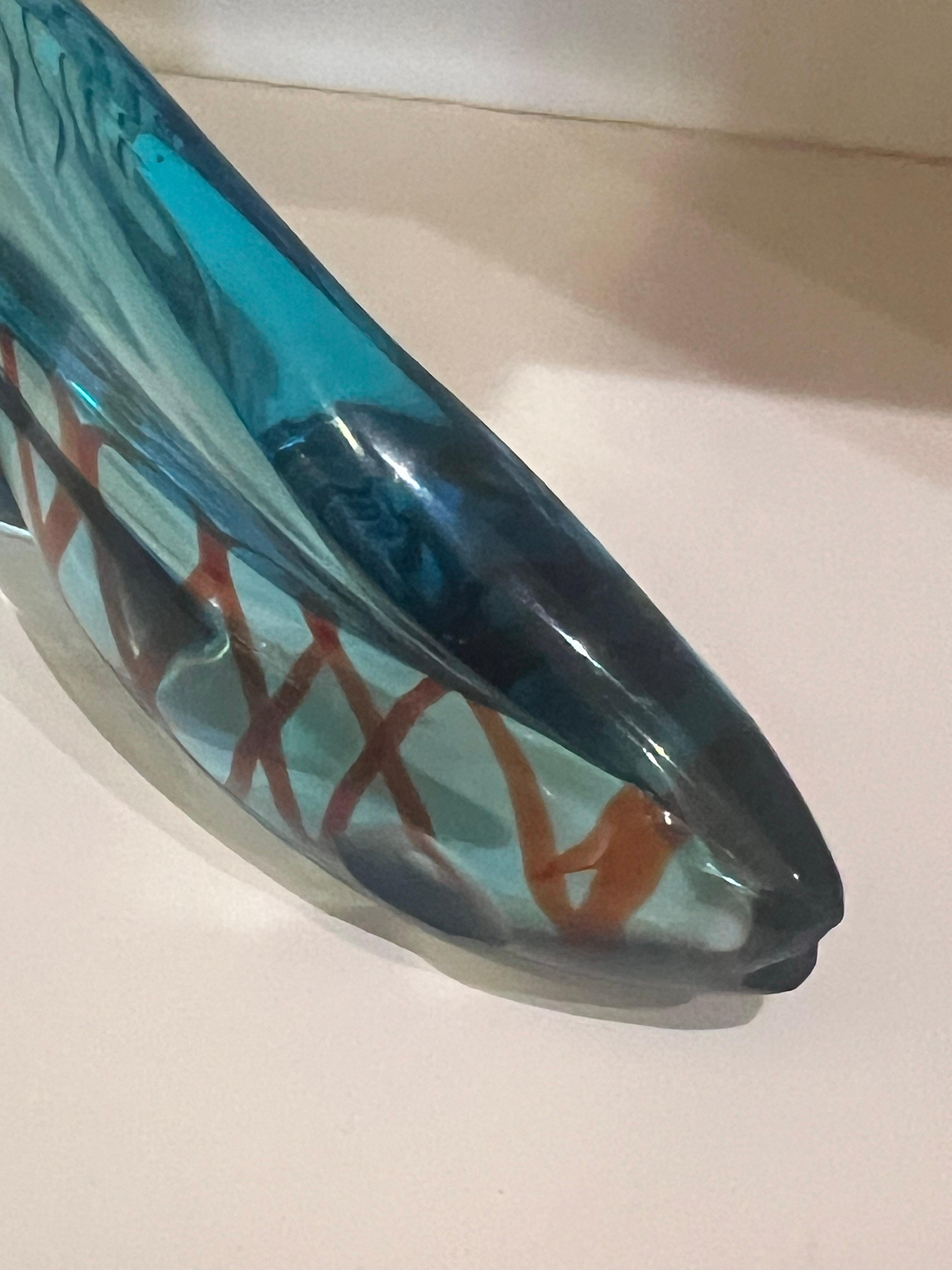 Blown Glass Italian striking Murano Anguilla Fish Glass Sculpture