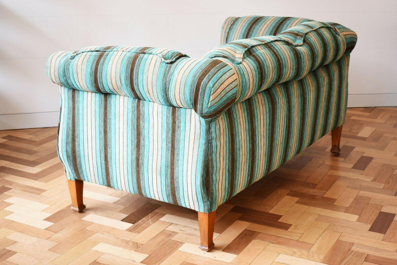 Italian Stripe Two Seater Sofa / Settee In Good Condition In London, GB