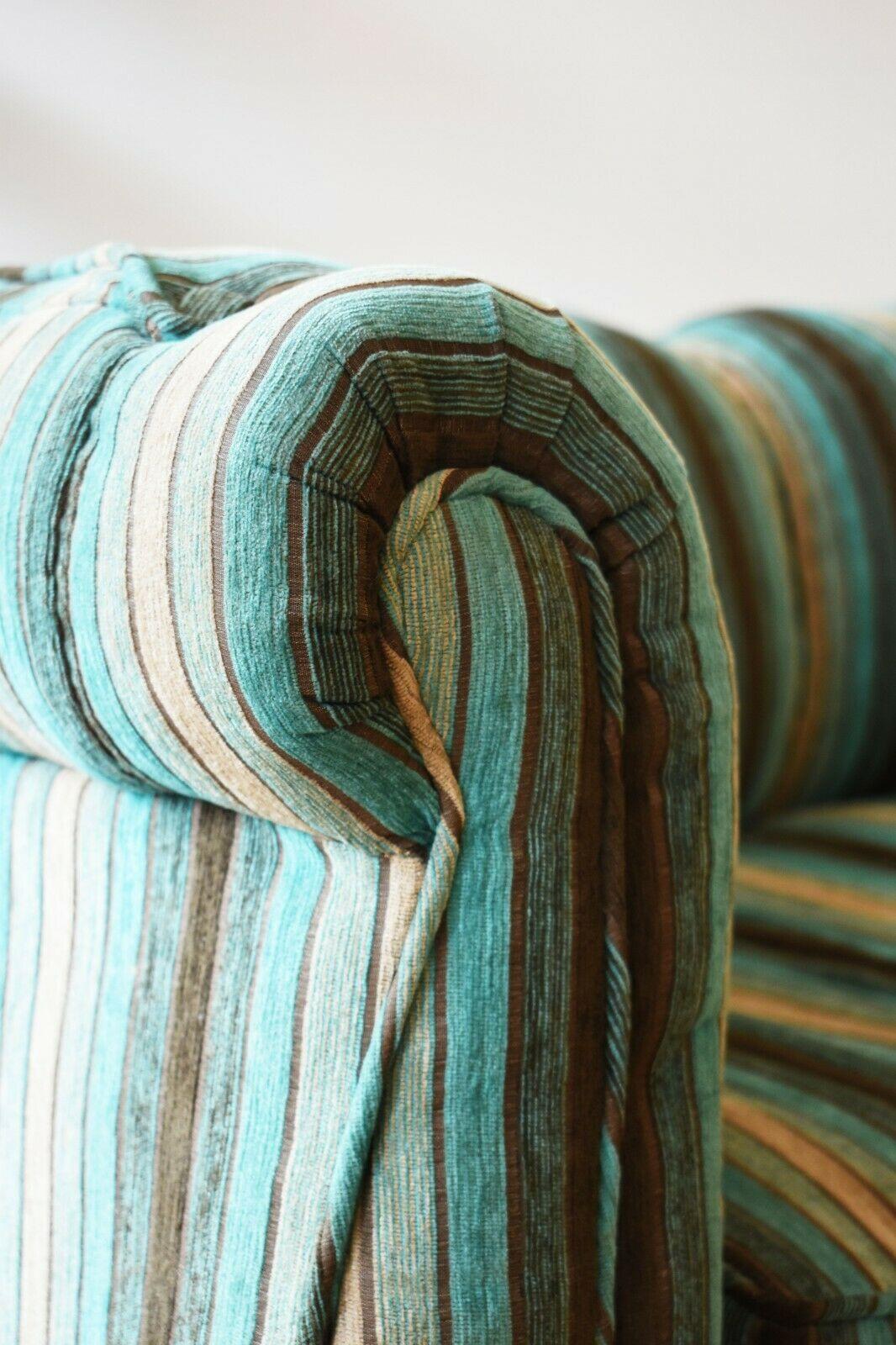 Cotton Italian Stripe Two Seater Sofa / Settee