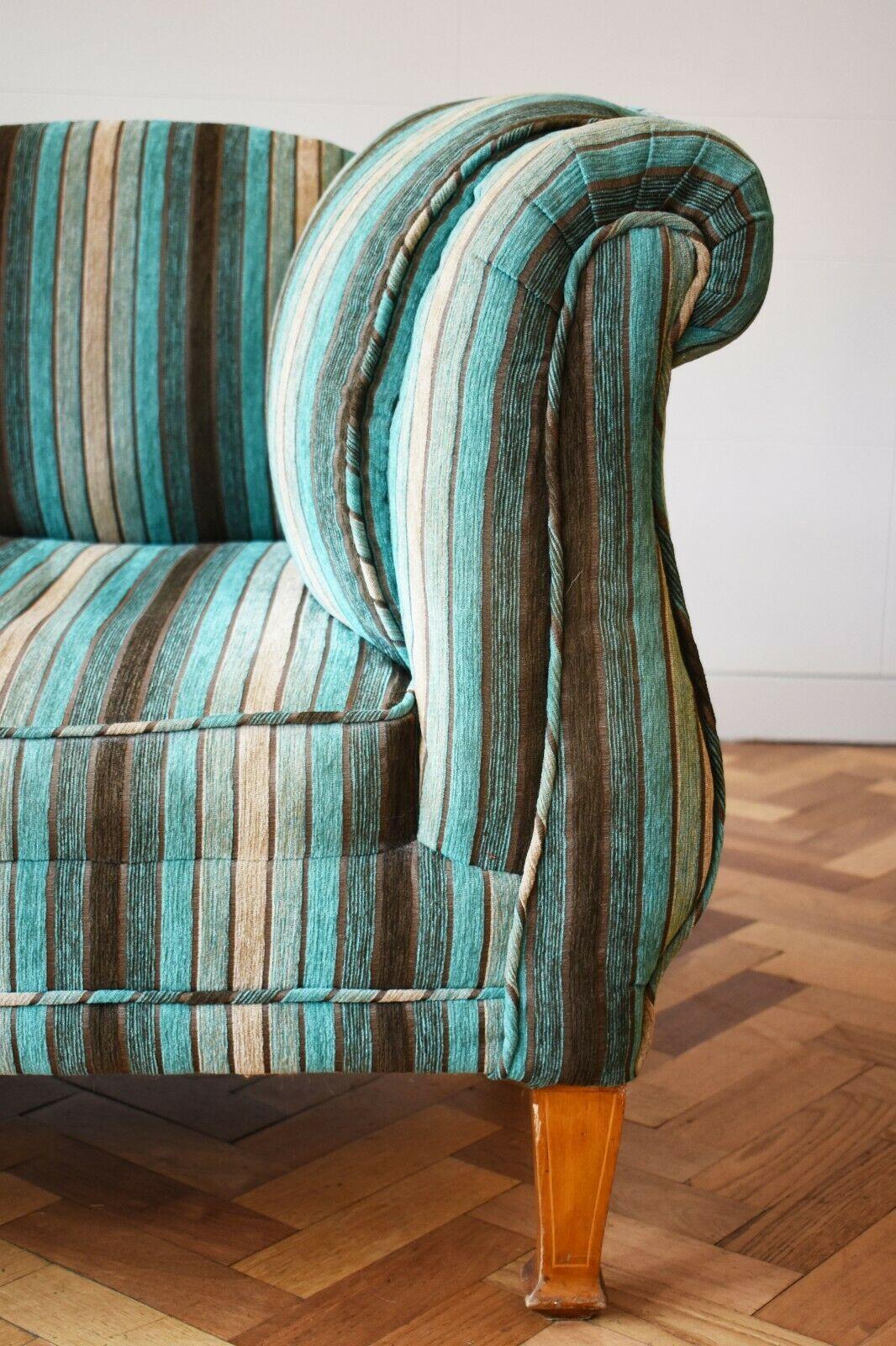 Italian Stripe Two Seater Sofa / Settee 1
