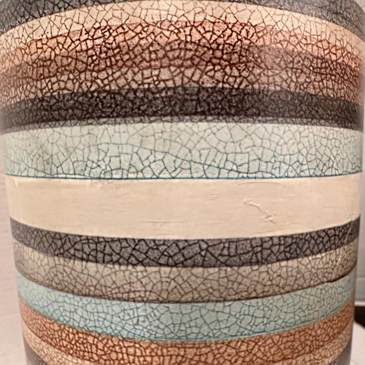 Italian Striped Midcentury Lamp In Good Condition For Sale In New York, NY