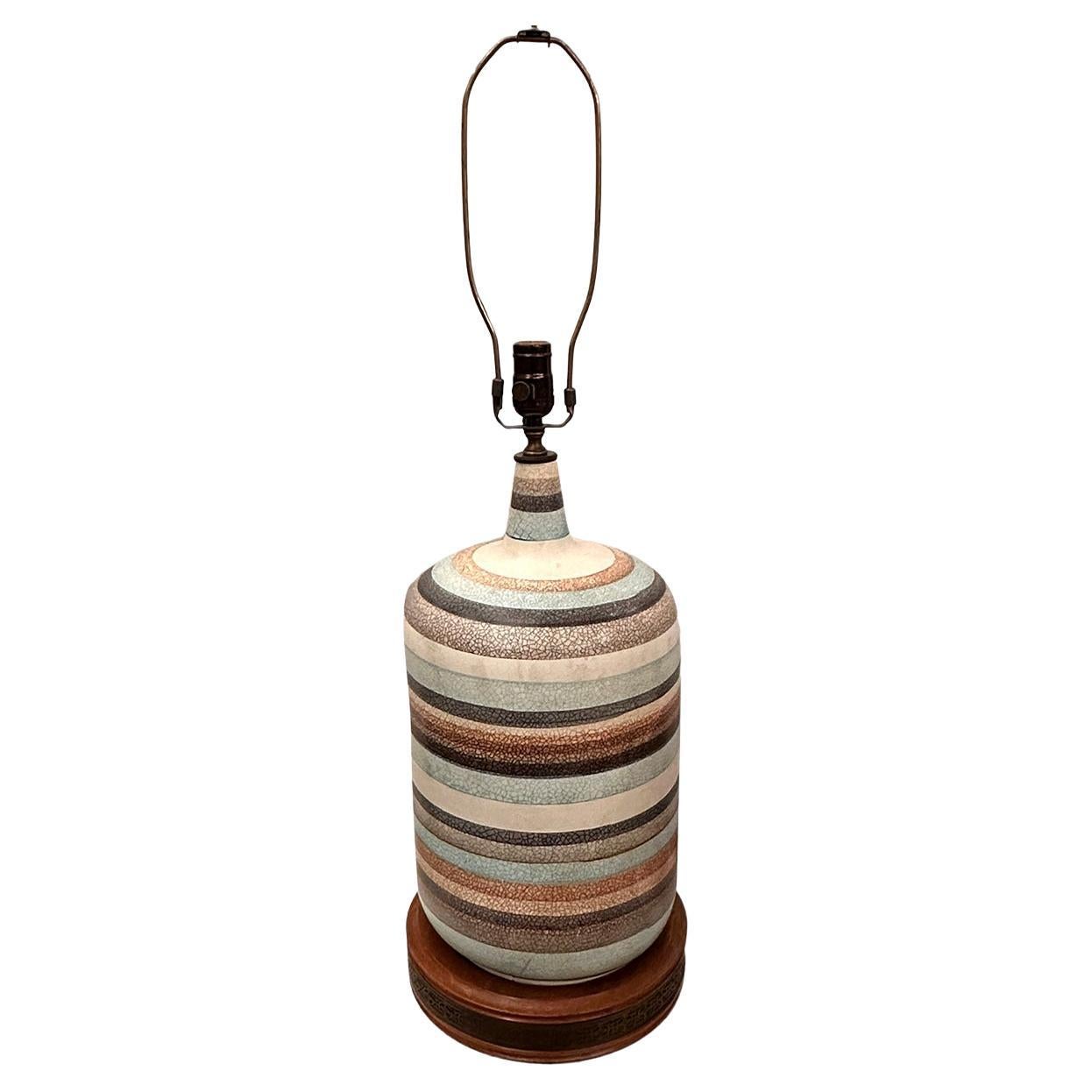 Italian Striped Midcentury Lamp