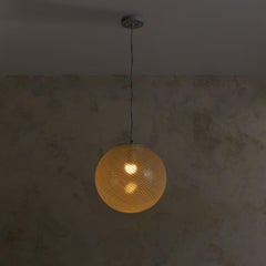 Italian Striped Murano Glass Pendant in Manner of Venini, 1970s - 2 Available