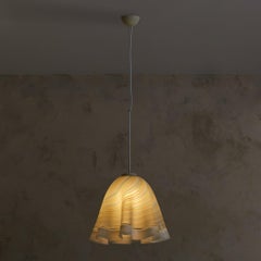 Italian Striped Murano Glass Pendant in the Manner of Mazzega, 1970s