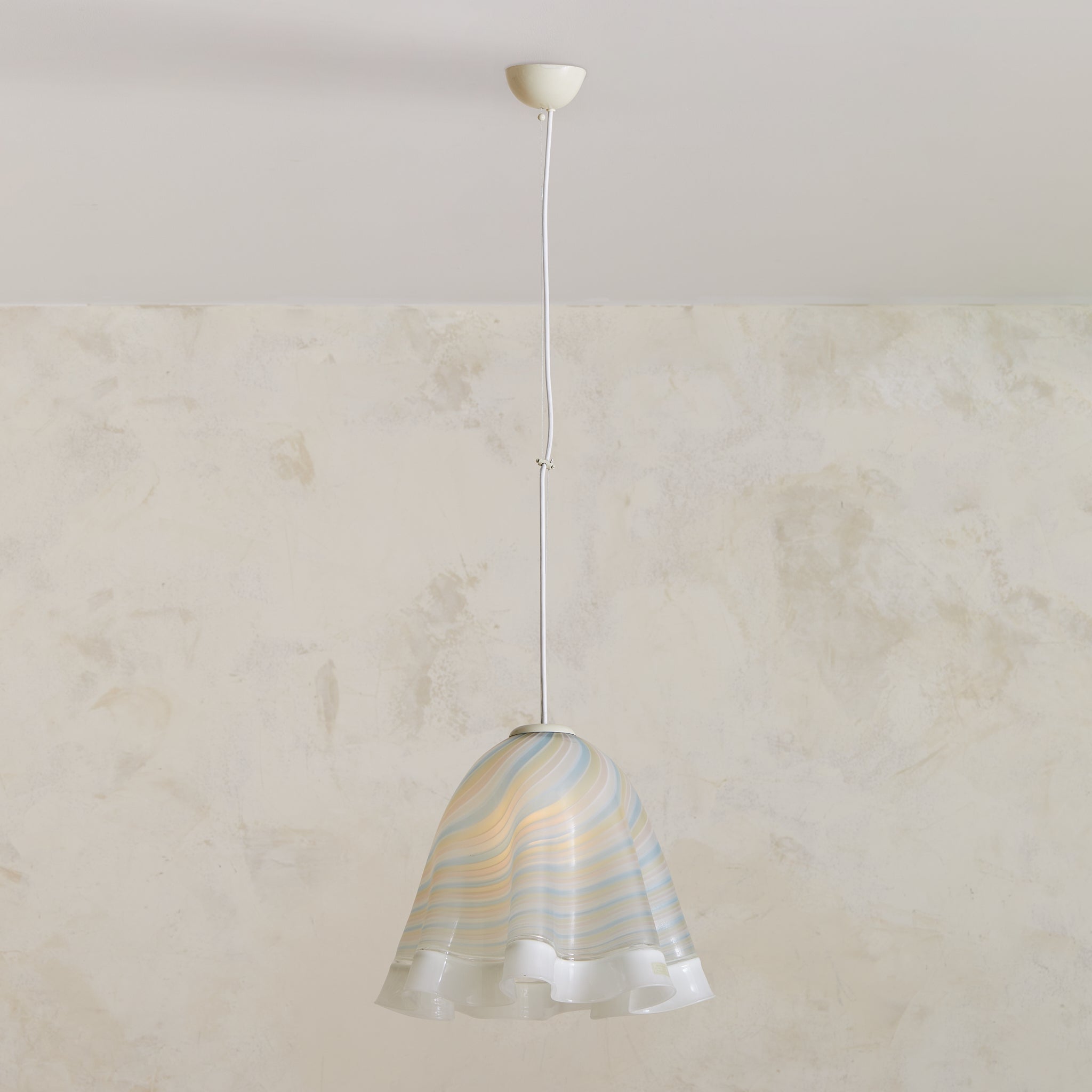 Pendentif italien en verre de Murano rayé à la manière de Mazzega, années 1970 en vente