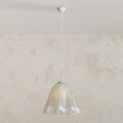Pendentif italien en verre de Murano rayé à la manière de Mazzega, années 1970