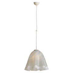 Pendentif italien en verre de Murano rayé à la manière de Mazzega, années 1970