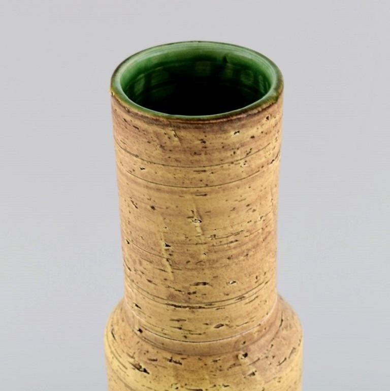 Italian Studio Ceramicist, Cylindrical Vase in Glazed Stoneware In Excellent Condition For Sale In Copenhagen, DK