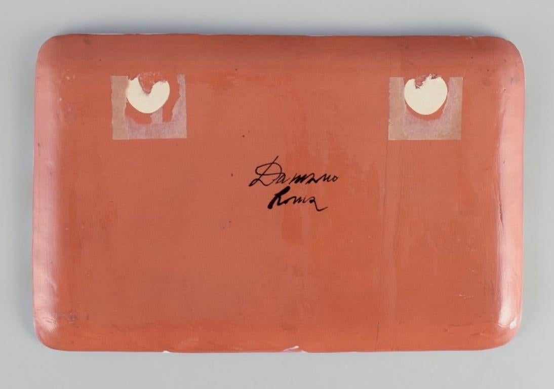 Late 20th Century Italian studio ceramics, dish. Featuring a motif of three doves. For Sale
