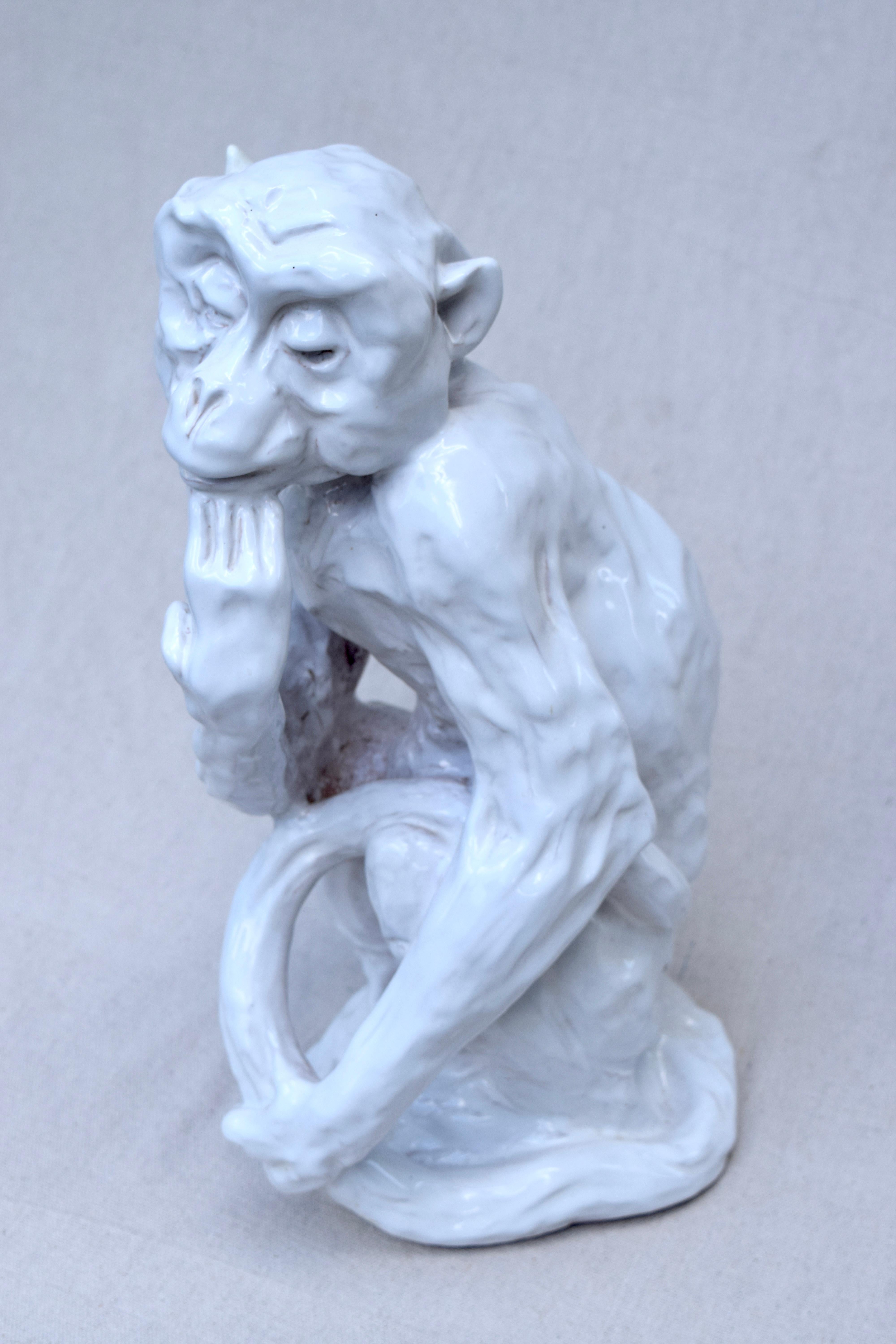 Italian Studio Pottery Monkey Sculpture, Hollywood Regency, Mid-Century Modern 1