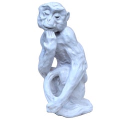Italian Studio Pottery Monkey Sculpture, Hollywood Regency, Mid-Century Modern