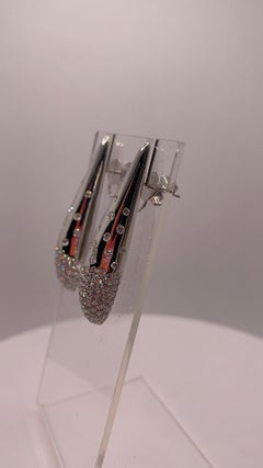 Italian Style 18K White Gold Diamond Earrings