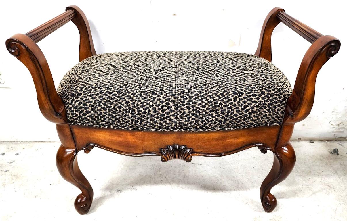 Italian Style Bench Leopard Fabric 1