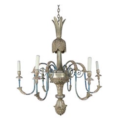 italian style chandeliers Italian Style Carved Silvered and Painted Chandelier