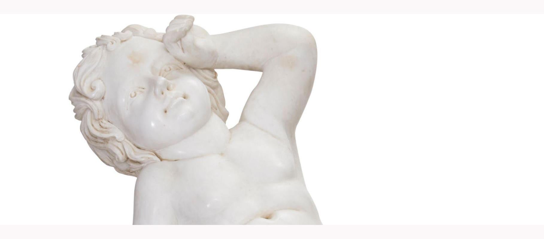 Italian Style Carved Variegated Marble Statue In Good Condition For Sale In Cypress, CA