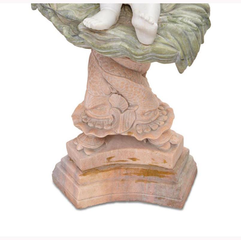 Italian Style Carved Variegated Marble Statue For Sale 1