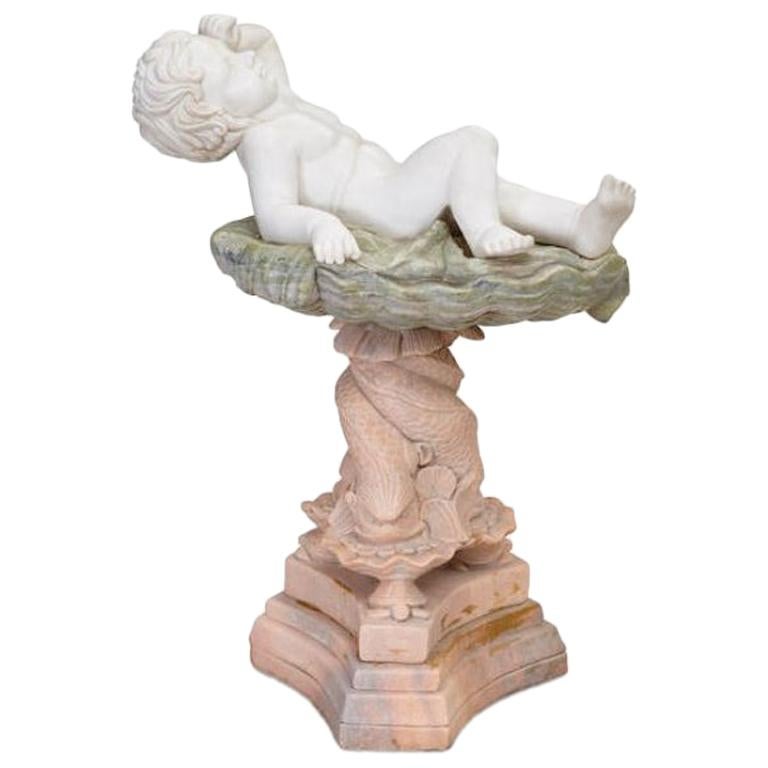 Italian Style Carved Variegated Marble Statue
