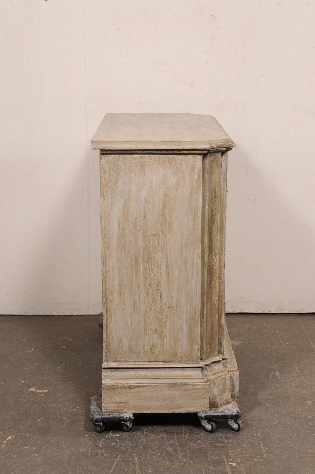 Italian-Style Carved Wood Credenza Cabinet w/Custom Finish For Sale 1