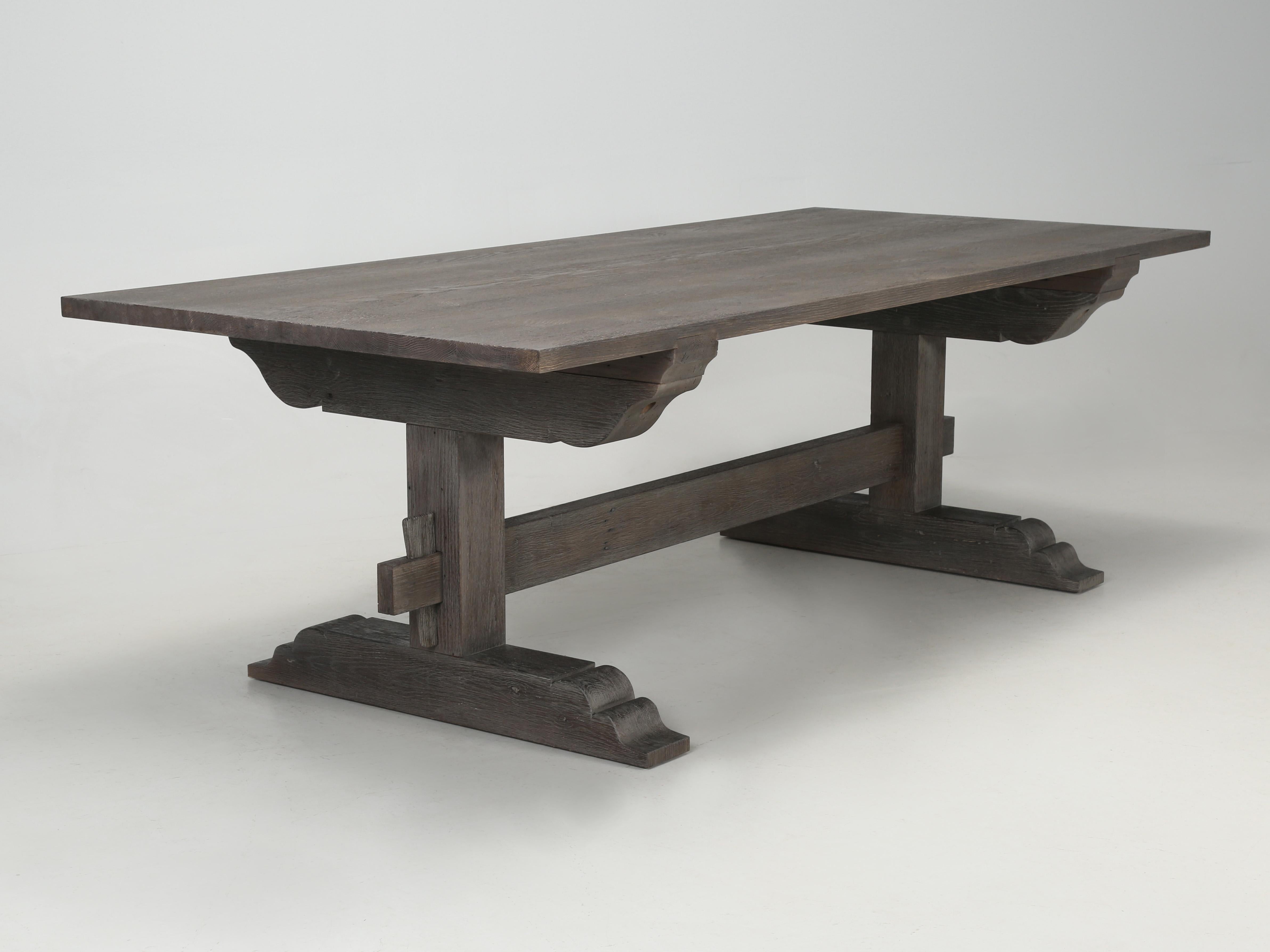 American Italian Style Custom Made-to-Order Reclaimed Oak Dining Table in Your Dimensions For Sale