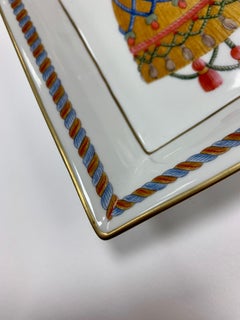 Italian Style Hand Painted Porcelain Ashtray with Elegant Decoration