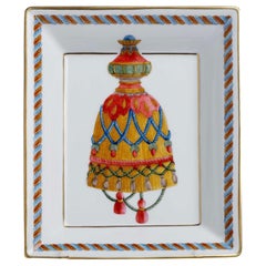 Italian Style Hand Painted Porcelain Ashtray with Elegant Decoration