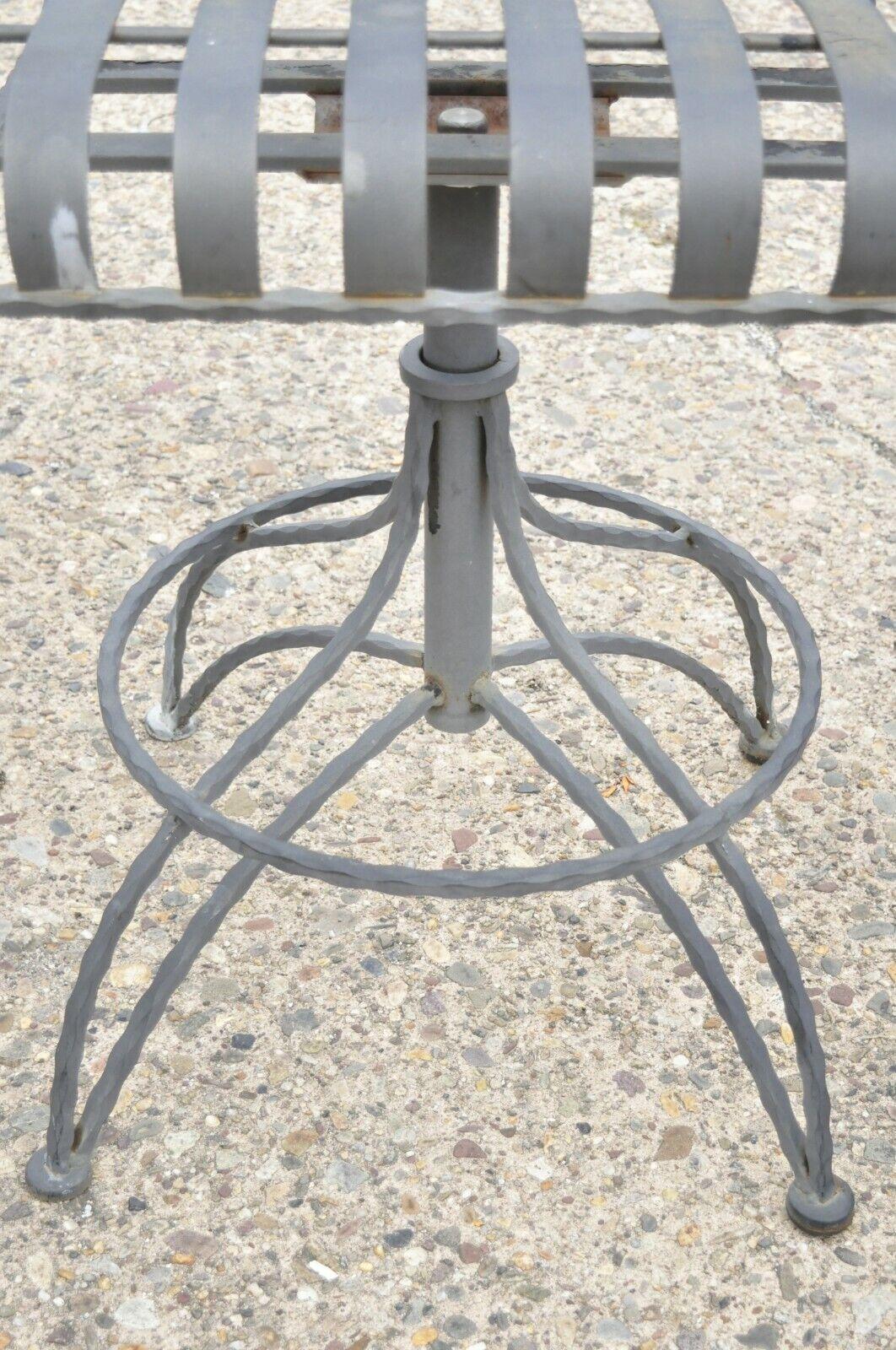 Italian Style Heavy Scrolling Wrought Iron Outdoor Garden Barstools, Set of 4 6