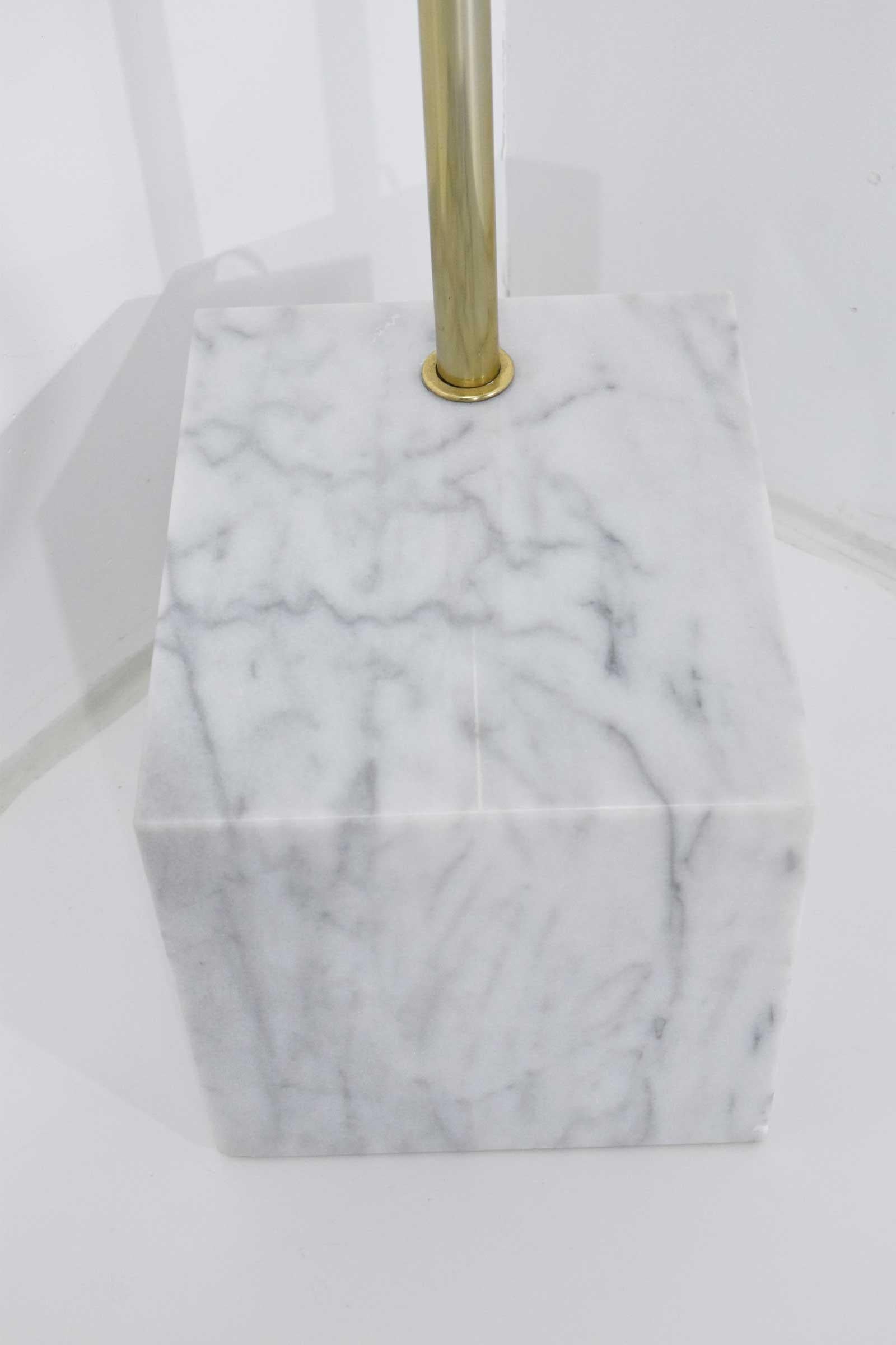 Italian Style Marble Base Arc Floor Lamp by Laurel Lamp Co. In Good Condition In Dallas, TX