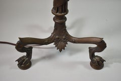 Italian Style Neo Classical Bronze Table Lamp Figural Base Paw Feet