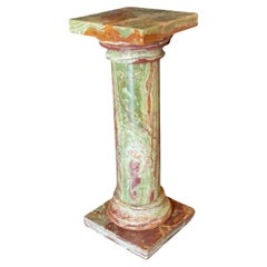 Vintage Italian Style Onyx Marble Pedestal Column