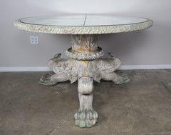 Italian Style Painted Lion Paw Tripod Table with Mirrored Top