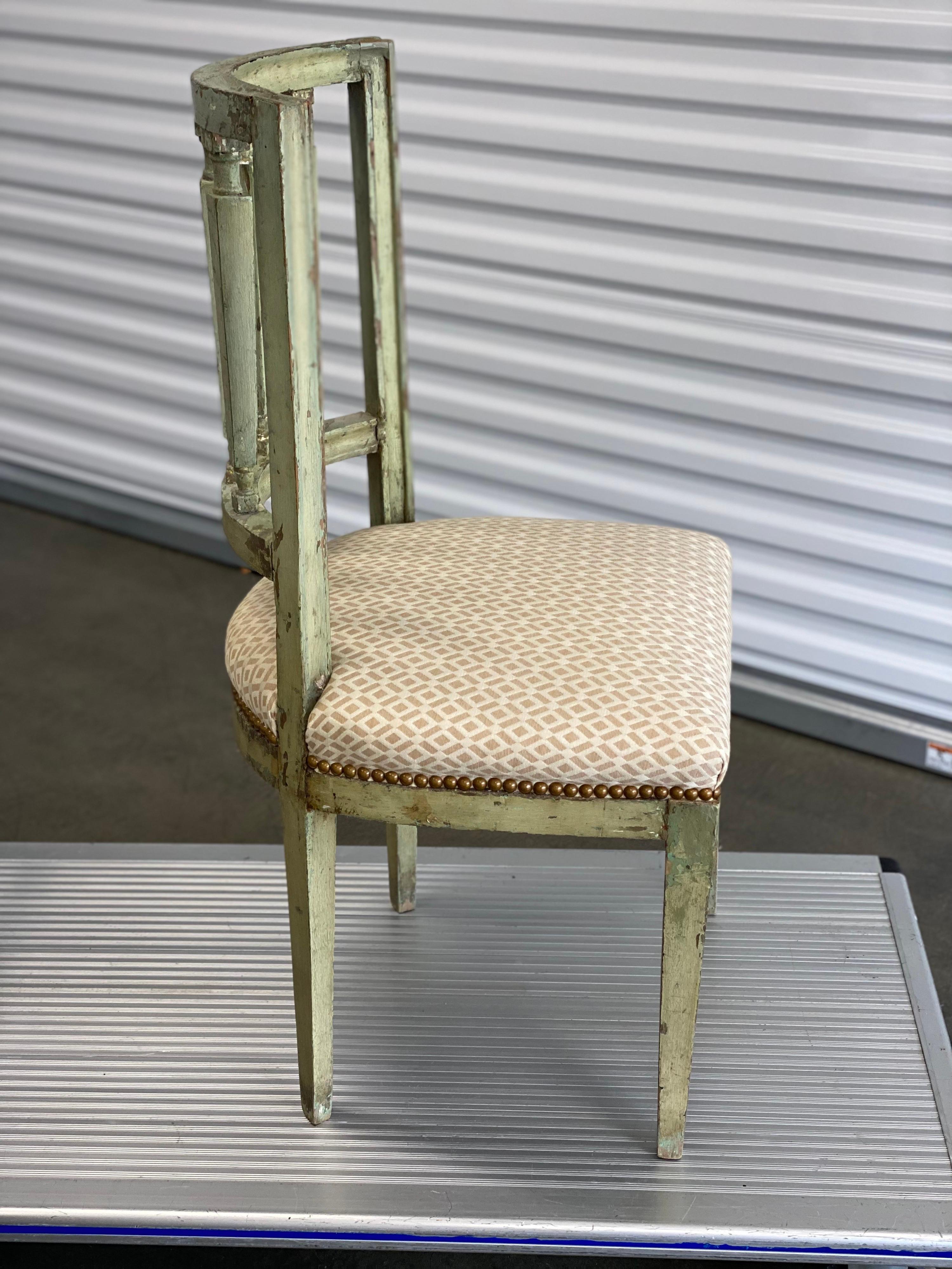 Italian Style Painted Side Chair in Green, 20th Century 1