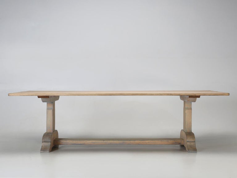 Italian Style Reclaimed White Oak Trestle Dining Table Available Any