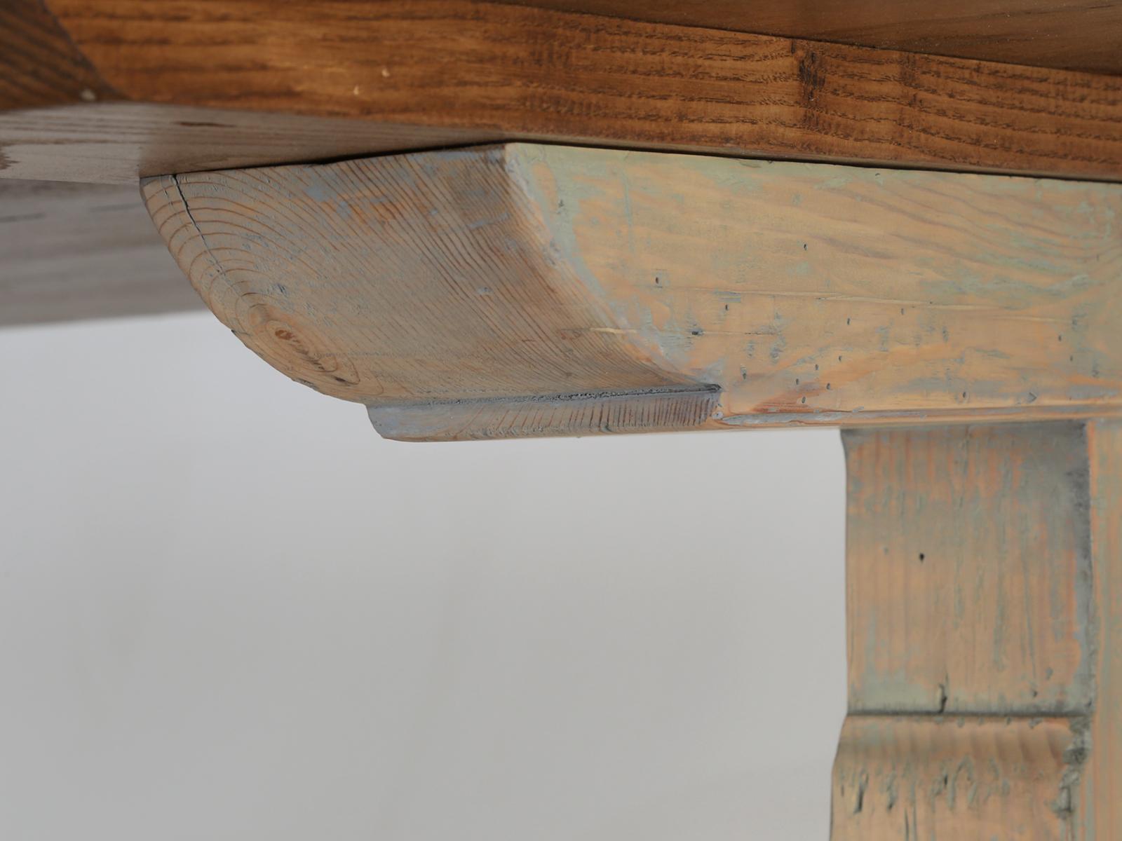 Mesa de Comedor de Caballete de Roble Blanco Recuperado de Estilo Italiano Disponible Cualquier Dimensión en venta 5