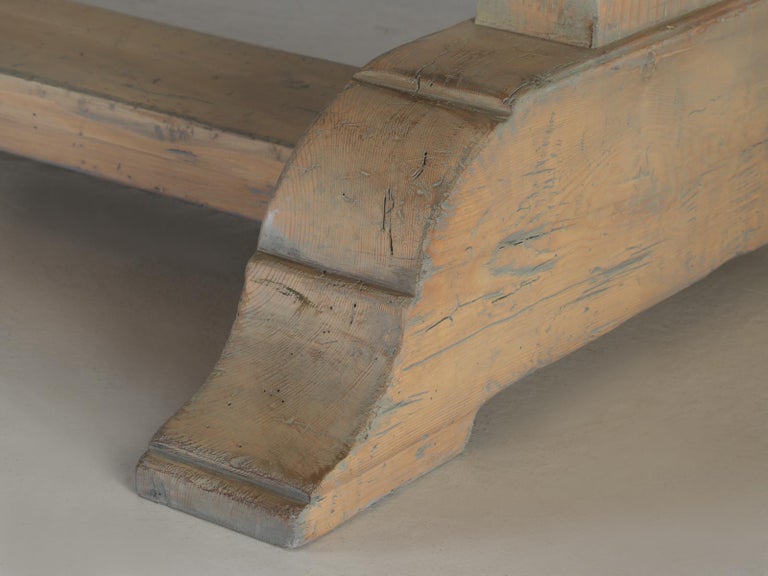 Italian Style Reclaimed White Oak Trestle Dining Table Available Any