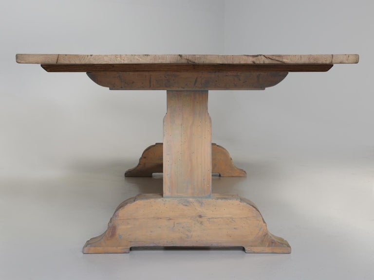 Italian Style Reclaimed White Oak Trestle Dining Table Available Any