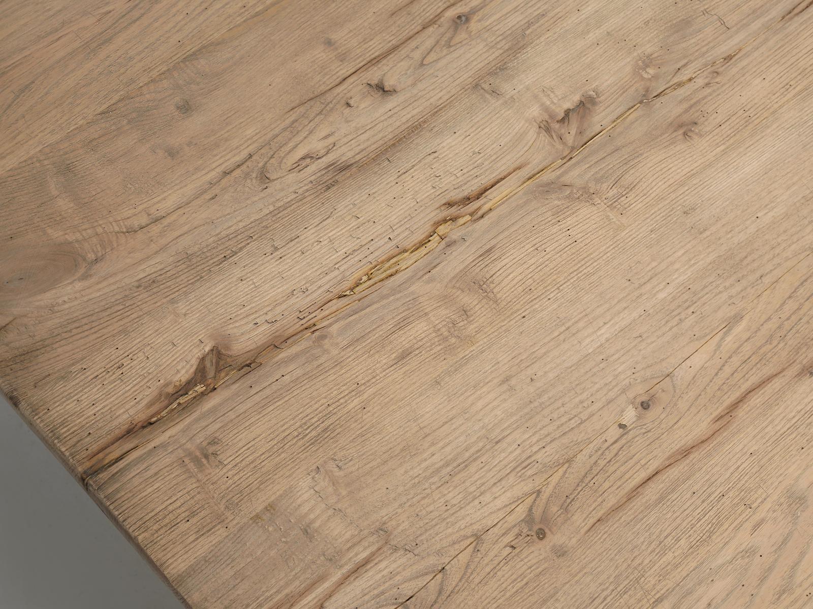 Mesa de Comedor de Caballete de Roble Blanco Recuperado de Estilo Italiano Disponible Cualquier Dimensión en venta 1