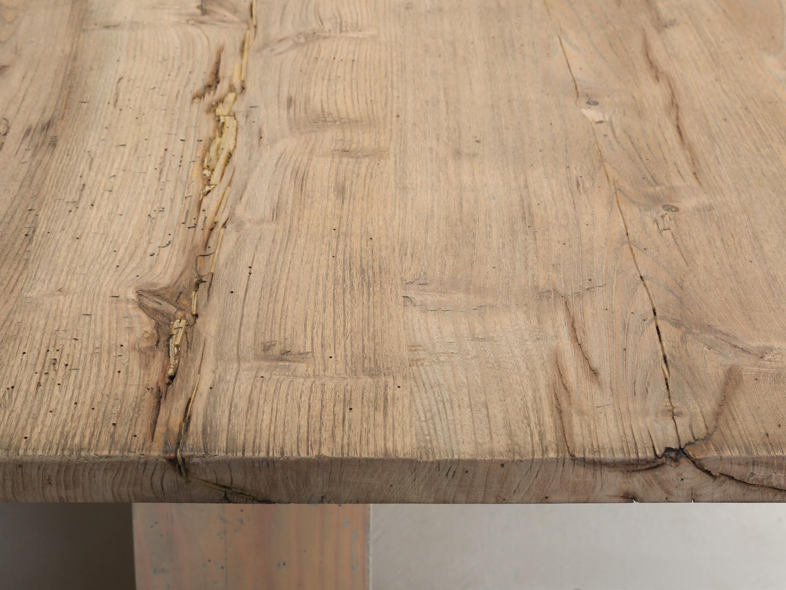 Mesa de Comedor de Caballete de Roble Blanco Recuperado de Estilo Italiano Disponible Cualquier Dimensión en venta 2