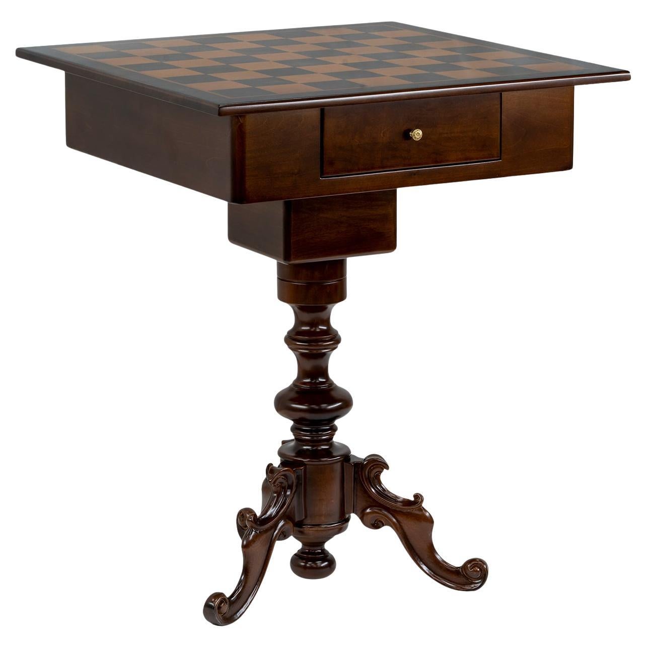 Italian Style Wood Chess Table by CG Capelletti