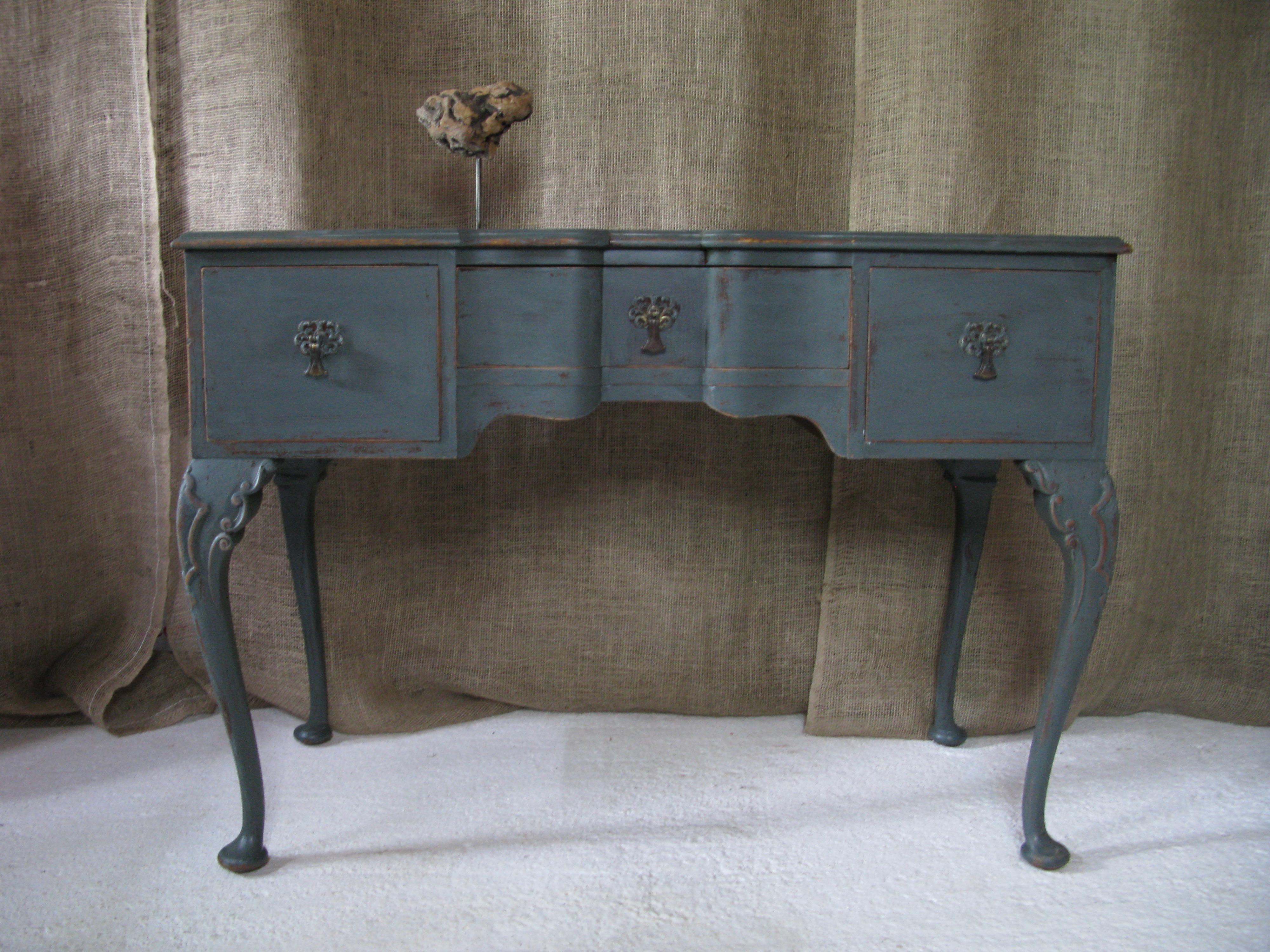 Cold-Painted Italian Style, Writing Table, Antique Small Writing Table, English Writing Table