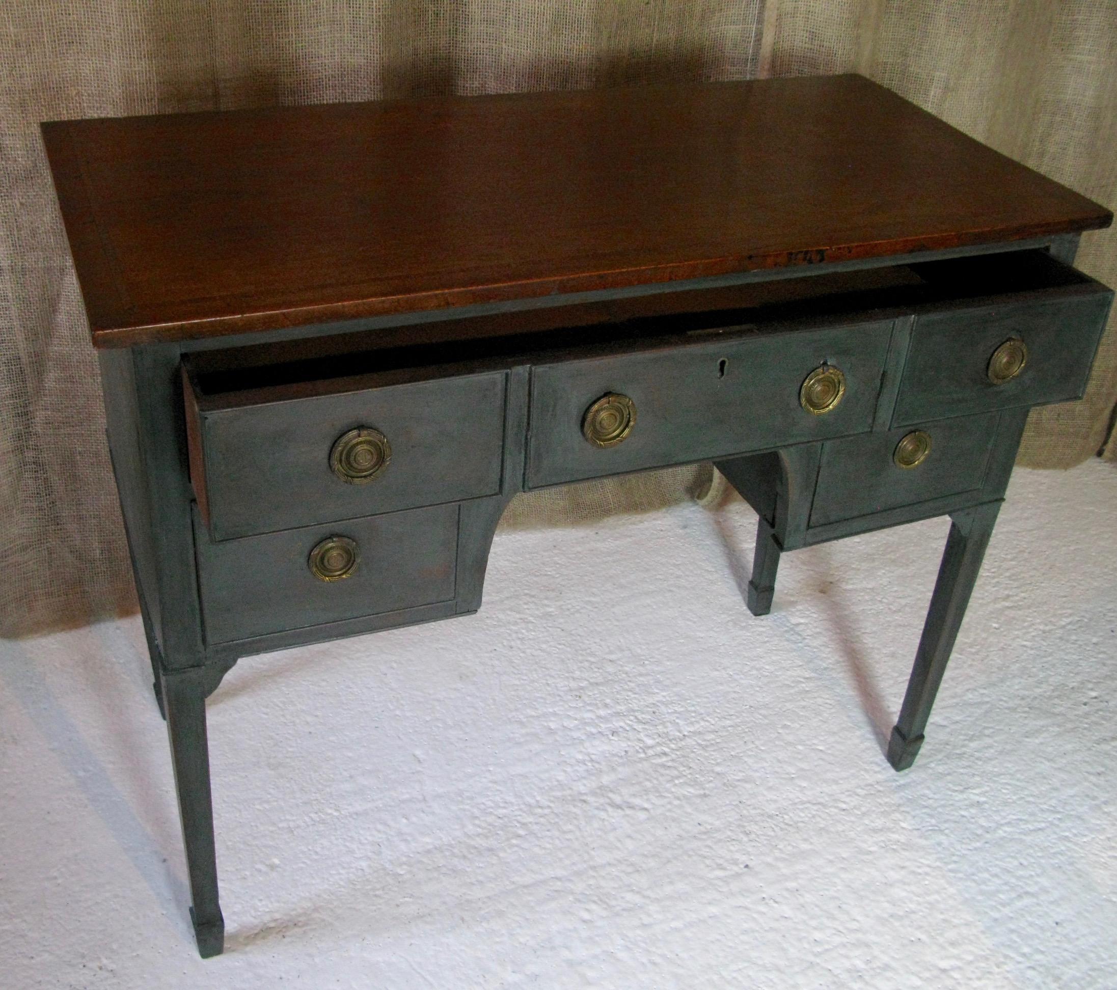 Cold-Painted Italian Style, Writing Table, Antique Small Writing Table, English Writing Table
