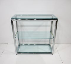 Barra de estilo italiano en cromo y cristal plateado