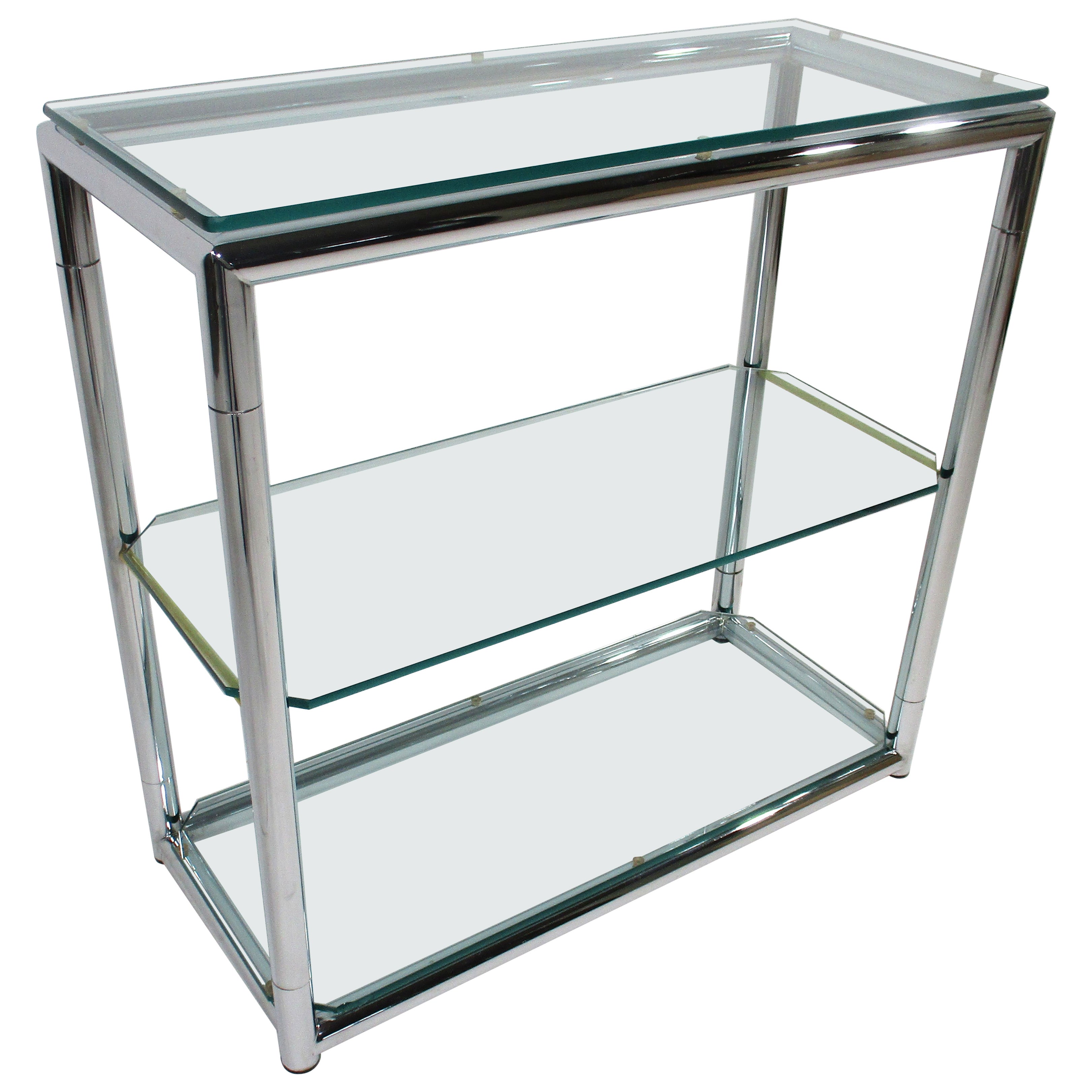 Bar de style italien en chrome et verre plat
